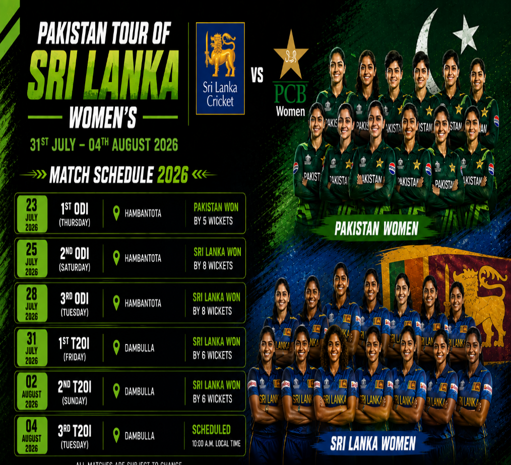 Pakistan women tour Sri Lanka women 2026